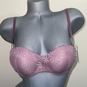 Super Push Up Extreme Padded Maximum Lift Lace Multi-way Strapless Bra.
